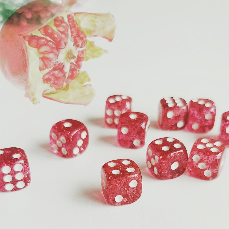 Board Game Digital - Set mit 10 Stück Glitzer-Würfelrollen D6
