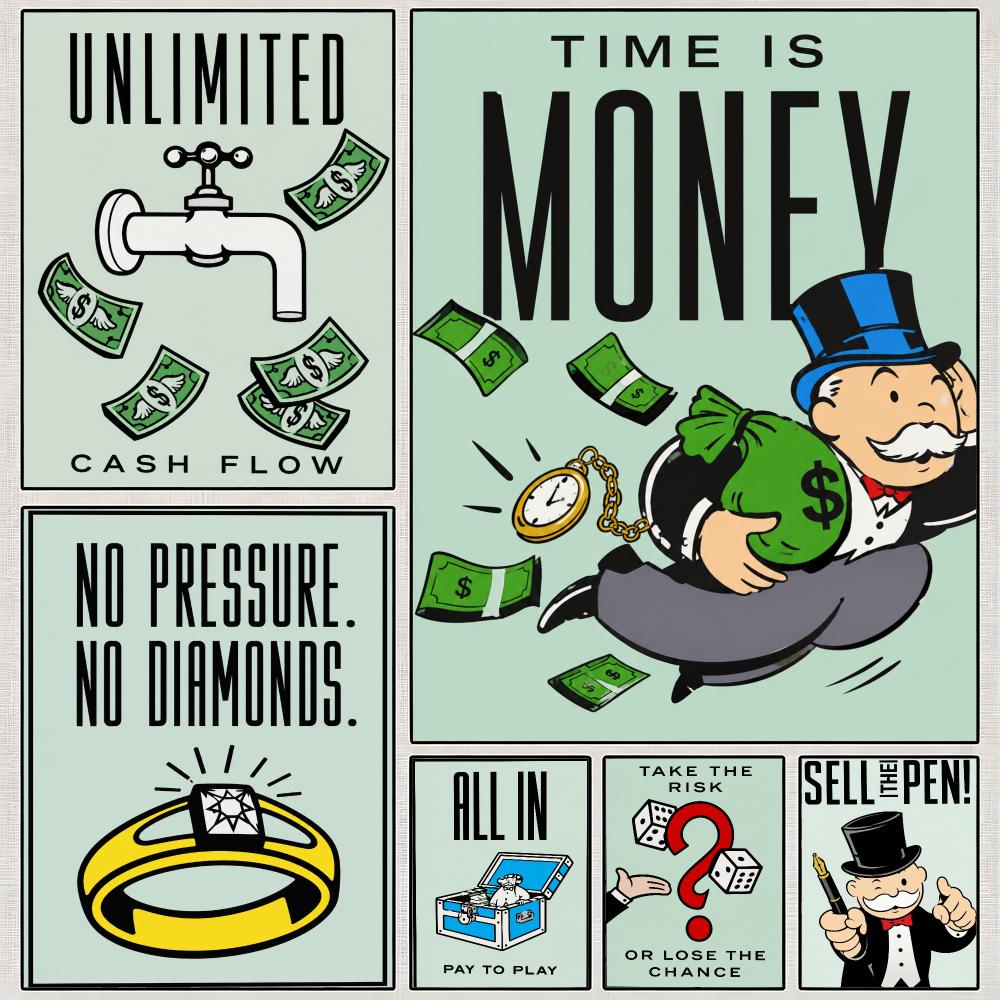 Hasbro Game Monopoly - Monopoly-Brettspiel Familienklassiker Hasbro Poster PP Wandkunstdruck